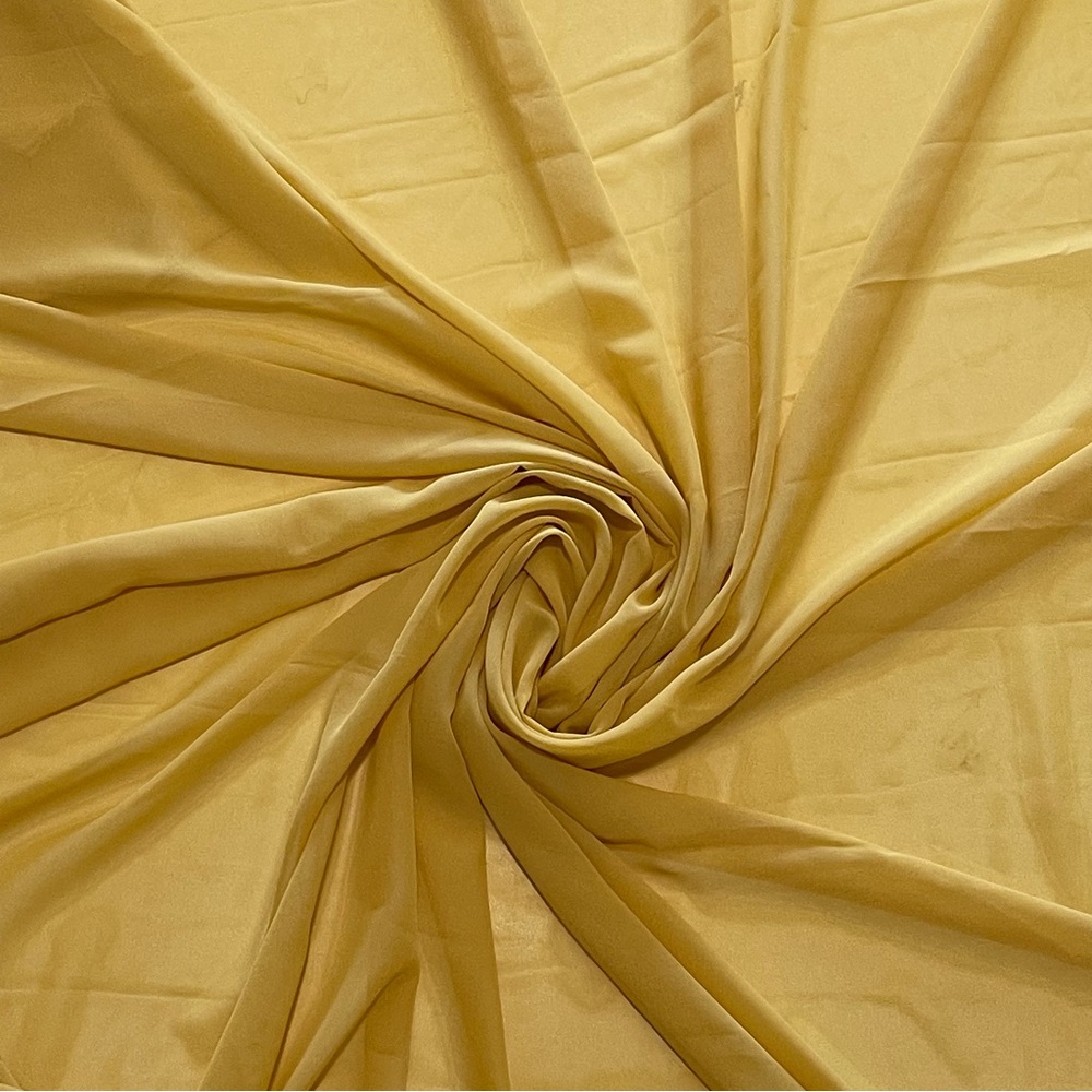 Elegant Mustard Yellow Chiffon Sheer Fabric